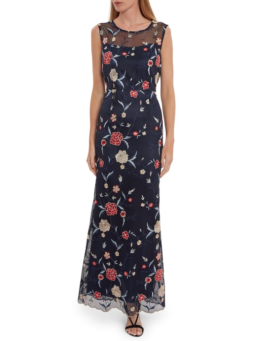 Raviva Embroidery Net Maxi Dress