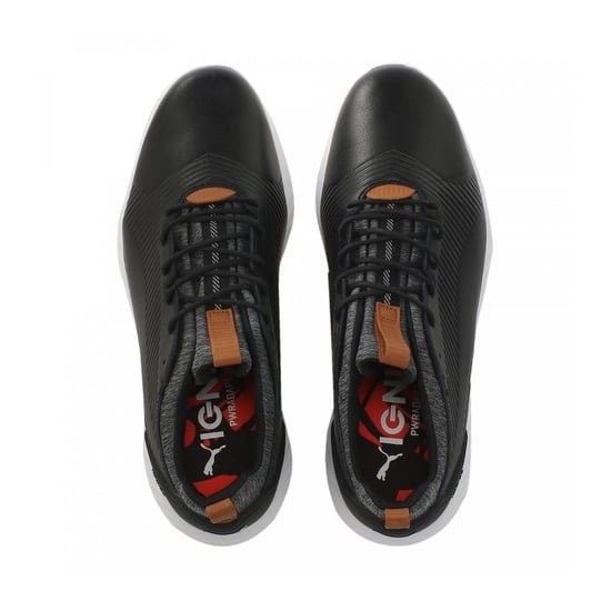 PUMA Power Adapt 2.0 Golf  Lace-Up Black Smooth Leather Mens Trainers 190581 02