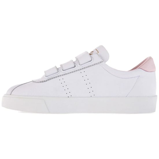 Superga Womens/Ladies 2870 Sport Club S Leather 3 Touch Fastening Strap Trainers (White/Light Pink) - Image 3
