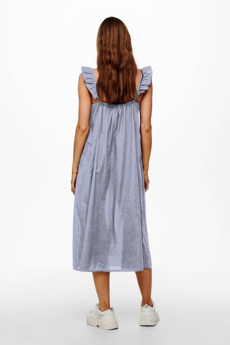 ONLY gestreepte jurk ONLALLIE lichtblauw/wit