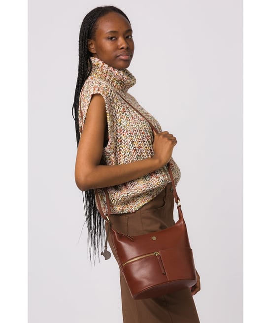 Little Kristin' Conker Brown Leather Shoulder Bag