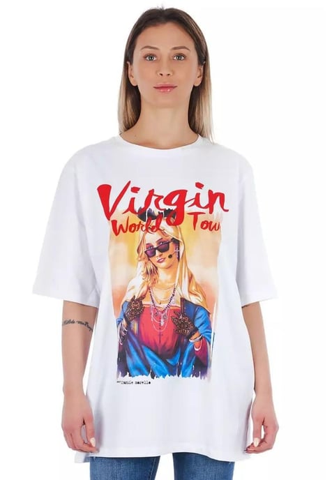 Frankie Morello Women's White Cotton Tops & T-Shirt