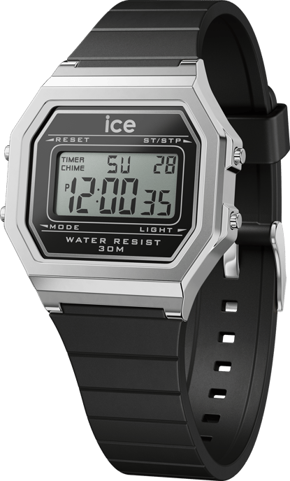Ice Watch Ice Digit Retro - Black Silver Dames Horloge Zwart 022063 - Image 1