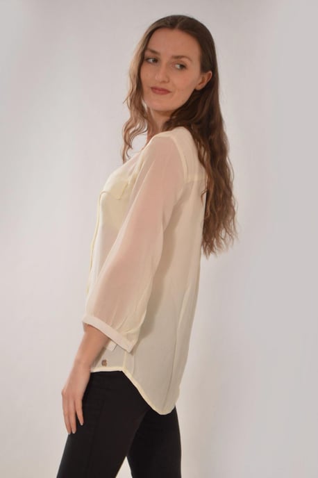 Chiffon Crepe Pocket Blouse - Image 3