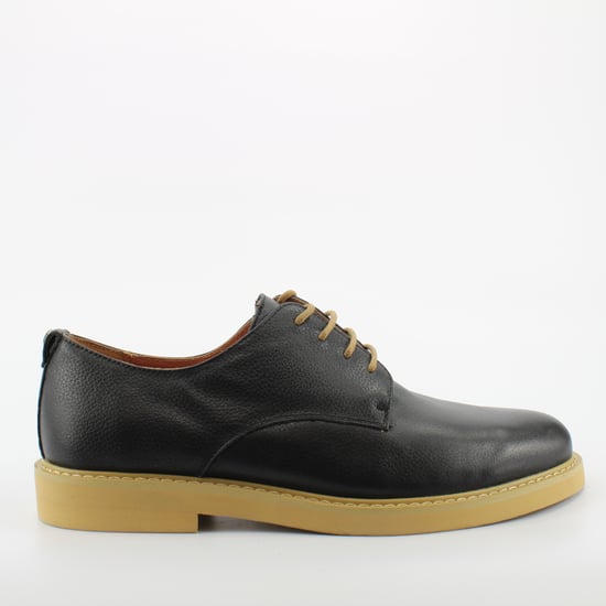 Peter Werth Pegg Derby Black Leather Mens Lace Up Shoes P1Q14024