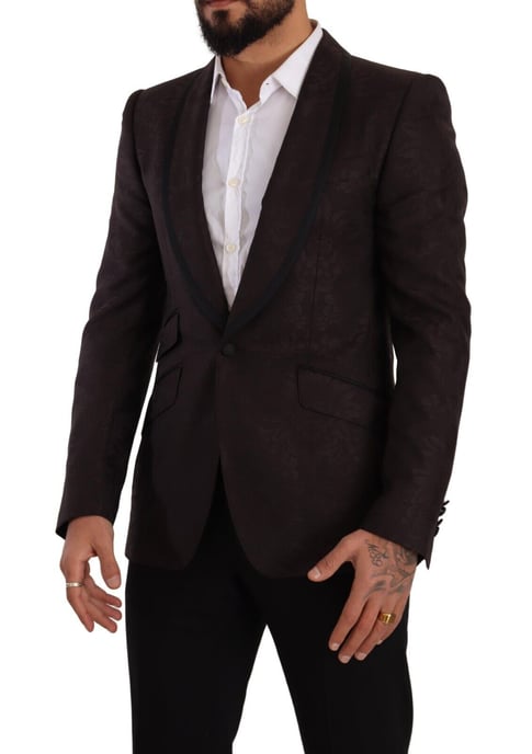 Dolce & Gabbana Herrar Lila Jacquard Enkelknäppt SICILIA Blazer - Image 2