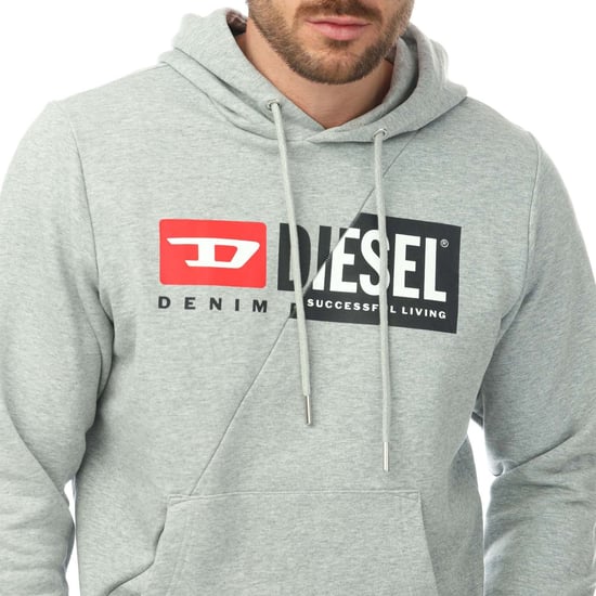 Men's Diesel S-Girk Cuty Felpa Hoodie in Grey