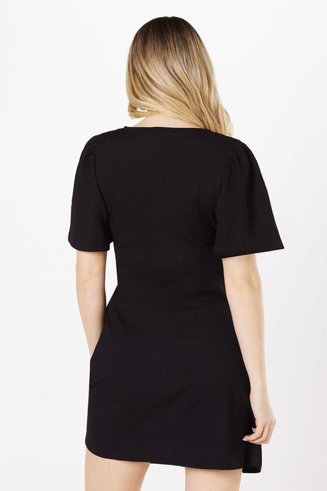 Angel Sleeve Knot Detail Mini Dress