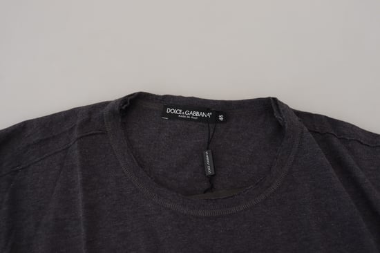 Dolce & Gabbana Gray Crewneck Cotton Short Sleeve Men's T-shirt - Image 4