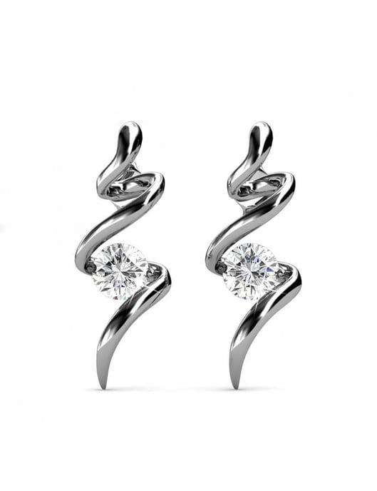 Spiralörhängen - silver och kristall - Image 3