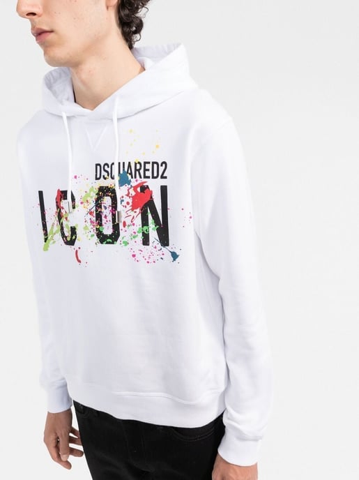 美品！DSQUARED2 パーカー Icon Splatter Hoodie L 【公式通販】
