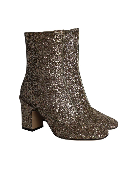 Dior D-Circus Glitter Ankle Boots in Gold Leather - Image 3