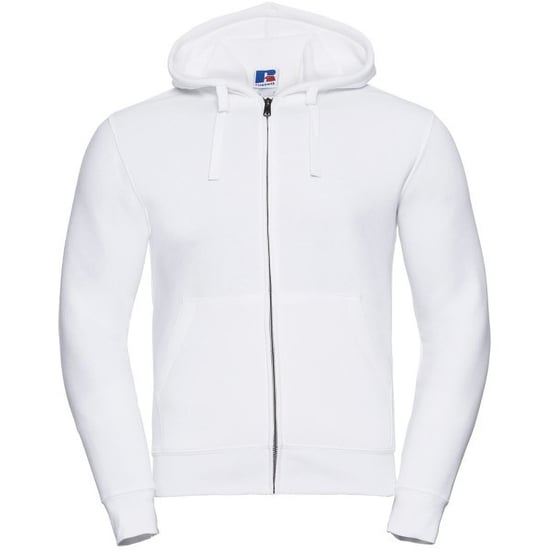 Russell Mens Authentic Full Zip Hooded Sweatshirt / Hoodie (White) - Image 1