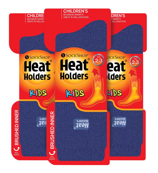 Heat Holders - Set van 3 thermo wintersokken voor kinderen - Diepblauw - Image 2