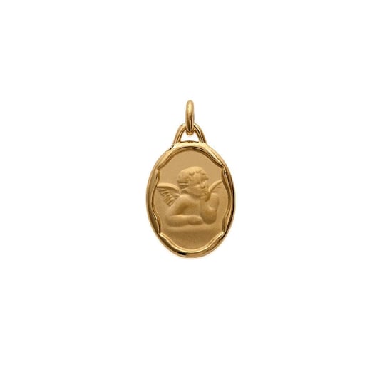 Angel Christ Woman-Man-Child and Yellow Gold Plated Pendant