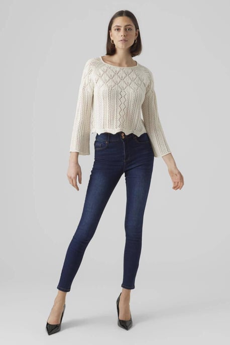 VERO MODA trui VMGINGER met biologisch katoen crème - Image 3