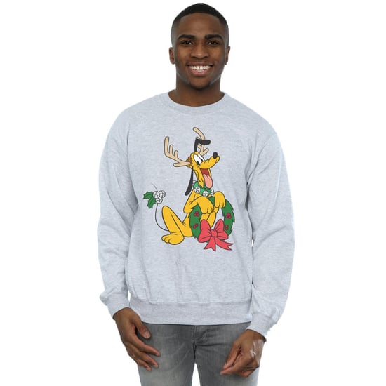 Disney Mens Pluto Christmas Reindeer Sweatshirt (Sports Grey)