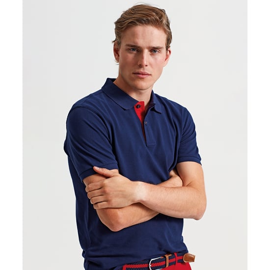 Asquith & Fox Heren Klassieke Pasvorm Contrast Poloshirt (Marine / Rood) - Image 5