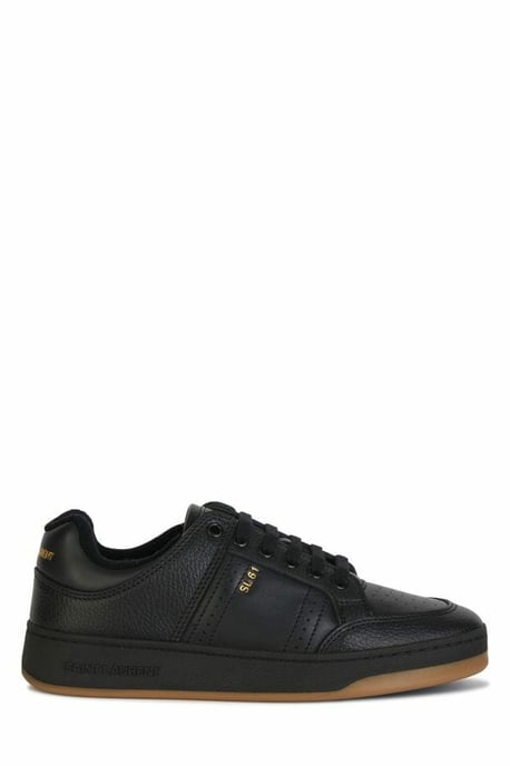 Saint Laurent Black Calf Leather Low Top Sneakers - Image 1