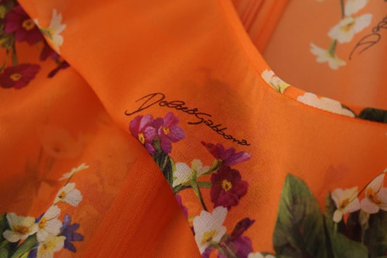 Dolce & Gabbana Orange Floral Print Long Sleeve Women's Blouse - Image 5
