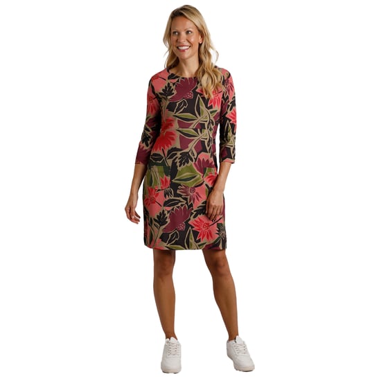 Weird Fish Womens/Ladies Starshine Abstract Floral Jersey Organic Dress (Pink)