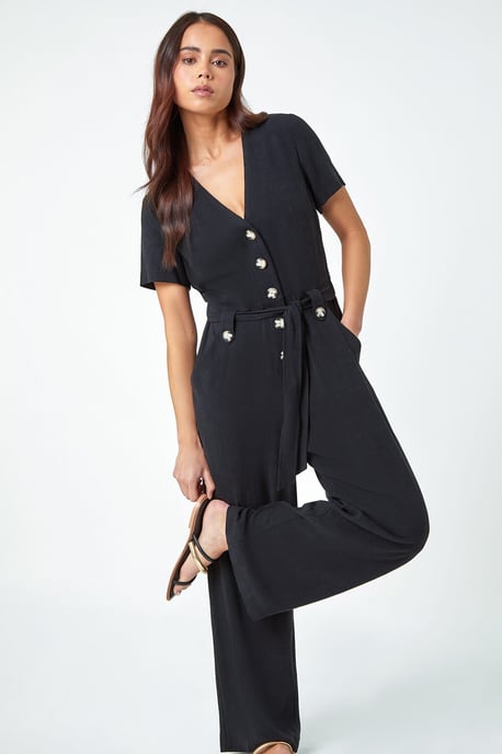 Petite Linen Blend Jumpsuit
