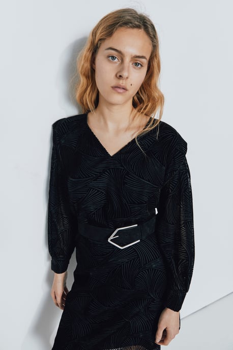Long Sleeve Velvet Dress