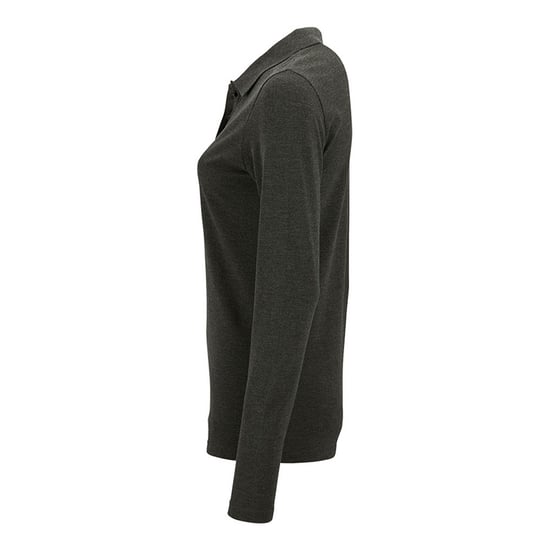 SOLS Dames/dames Perfecte Lange Mouw Pique Polo Shirt (Houtskool mergel) - Image 3