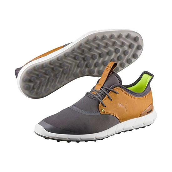 PUMA Ignite Shoes Lace-Up Grey Synthetic Mens Trainers 460023 02