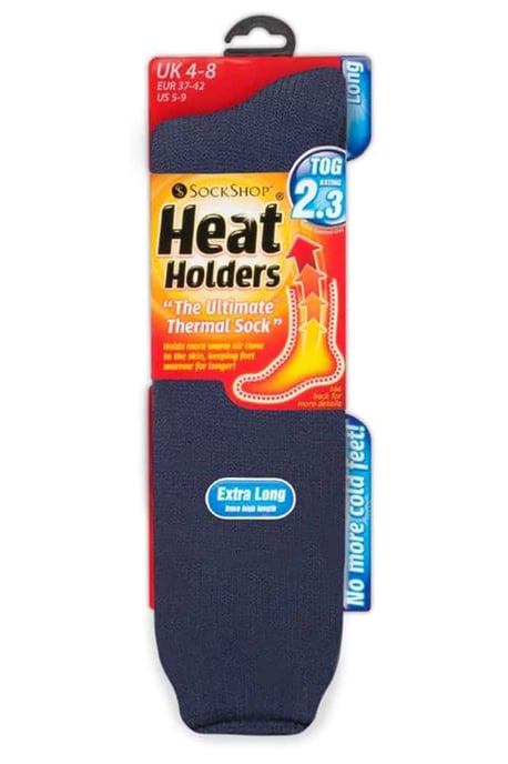 Extra långa termostrumpor i cerise och vin för damer från Heat Holders - Image 2