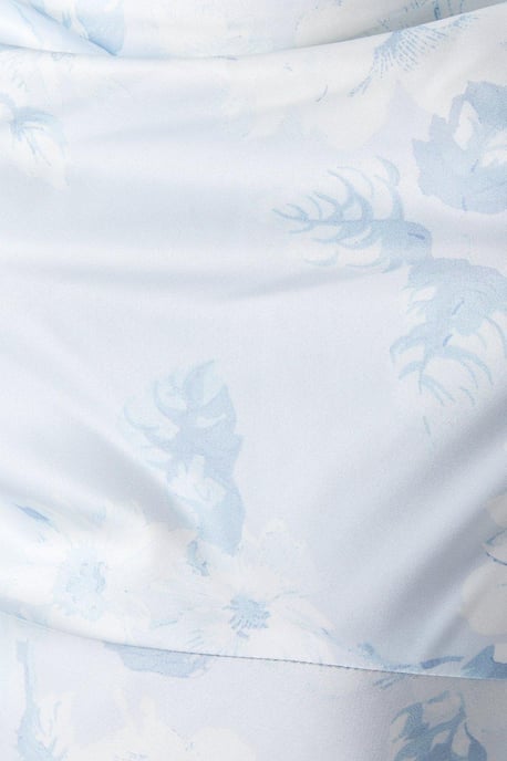 Printed Long Sleeve Cowl Bridesmaids Dress