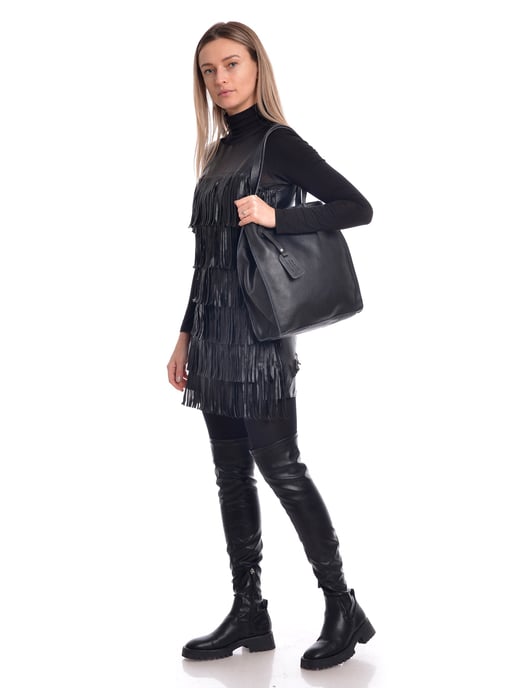 Isabella Rhea SS22 IR 1271 Black Leather Bag - Image 5