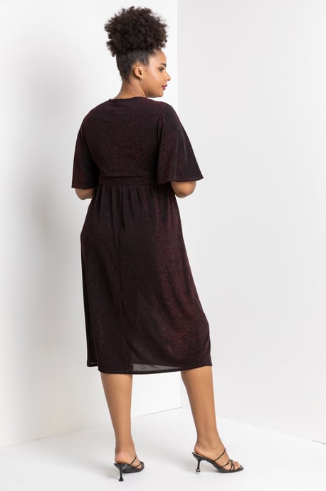 Curve Shimmer Wrap Midi Dress