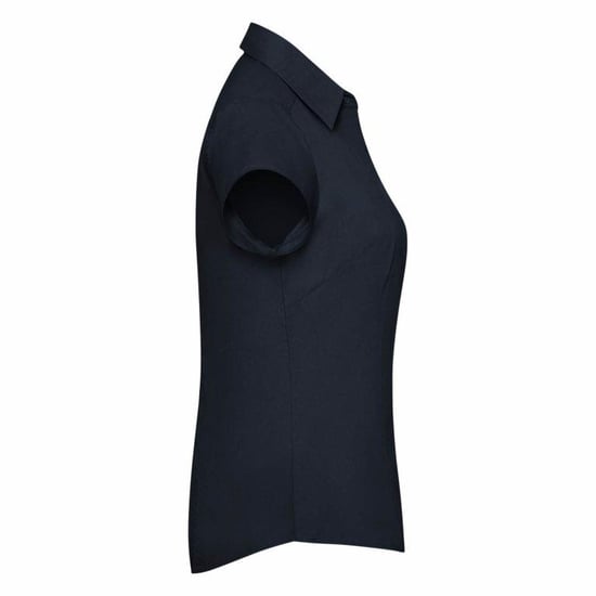 Russell Collectie Damesmuts Polycotton Makkelijk te onderhouden Gepast Poplin Shirt (Franse marine) - Image 3