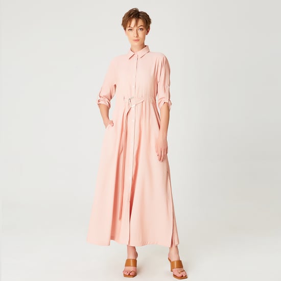 Long minimalist shirt dress - Image 1