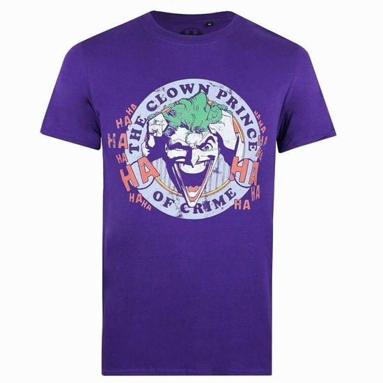 DC Comics The Joker Smile Emblem Mens Purple T-Shirt - Image 1
