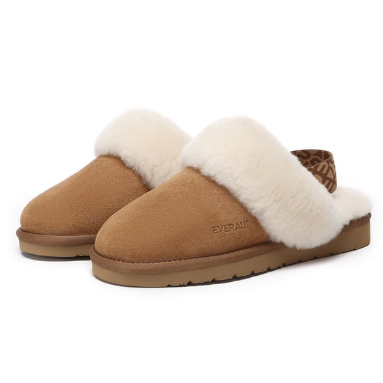 EVER AU Women Pelican Removable Strap Slingback Slippers - Chestnut