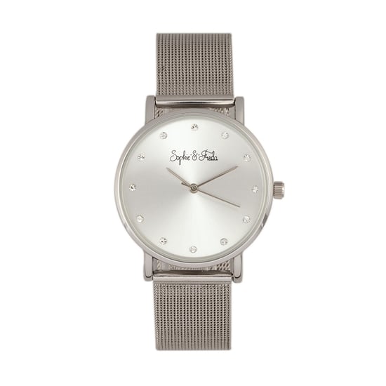 Sophie & Freda Savannah Mesh Bracelet Watch w/Swarovski Crystals