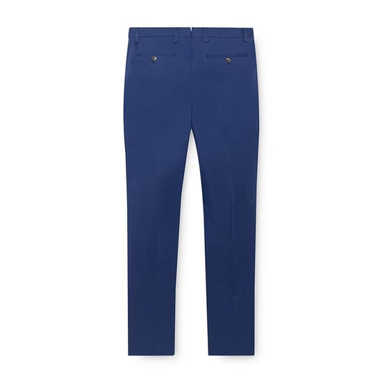 Men's Hackett Formal Stretch Cotton Trousers in Blue