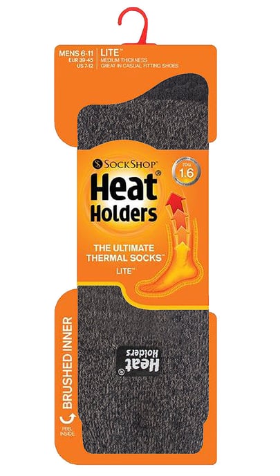 Heat Holders Lite - 3 par multipack isolerade termostrumpor för herrar för vintern | tunna och varma strumpor för klänning - Charcoal - Image 2
