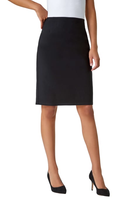 Pull On Stretch Elastic Waist Pencil Skirt