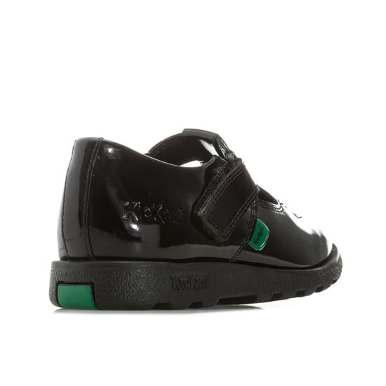 Girl's Kickers Children Fragma T-Bar Patent Shoes in Black - Image 3