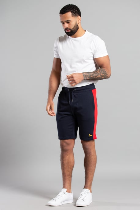Navy Cotton Blend Jogger Short