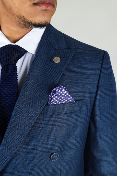 Men's Classic Blue Double Breasted 2-Piece Suit - Image 5
