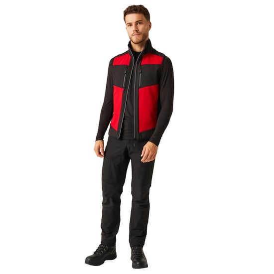 Regatta Mens E-Volve Colour Block Softshell Body Warmer (Classic Red/Black)