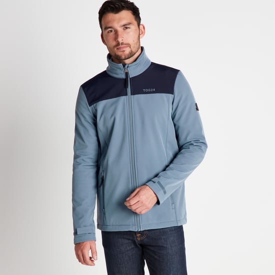 Feizor Mens Shower Resistant Softshell Jacket Steel Blue/Navy