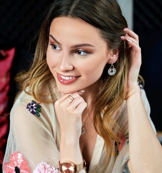 Orphelia 'Frida' Dames 925 Sterling Zilveren Set: Ketting + Oorbellen - Roze SET-7437 - Image 4