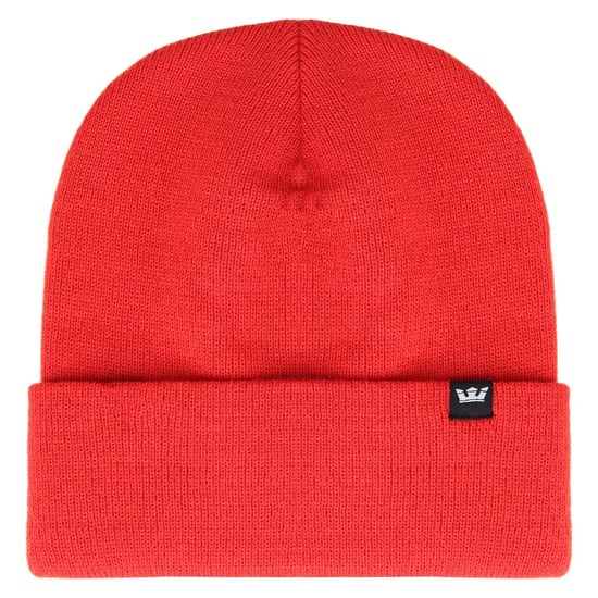 Supra Logo Röd Plain Stickad Unisex Crown Beanie C - Image 1