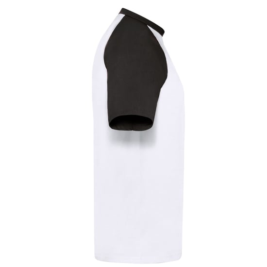 Fruit of the Loom Unisex Volwassen Contrast Honkbal T-shirt (Wit/zwart) - Image 3