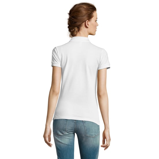SOLS Womens/Ladies People Pique Short Sleeve Cotton Polo Shirt (White) - Image 2